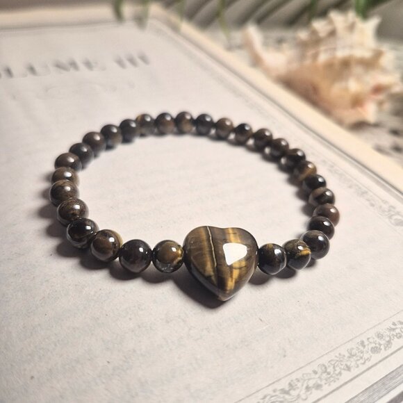 Gemstone with Heart Bead Bracelet - Picture 3 of 14